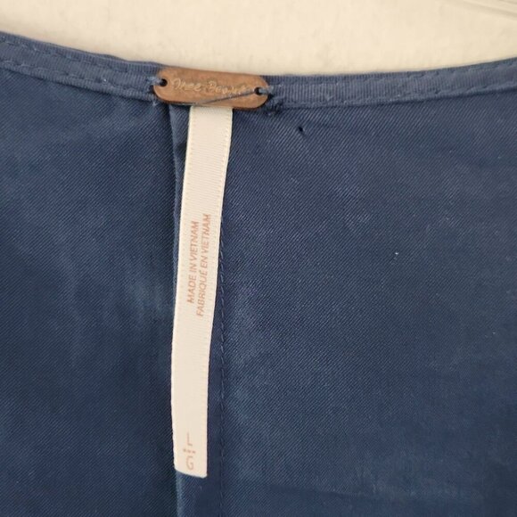 FREE PEOPLE | Grand Piano Wrap Top Navy Blue Sz L - Picture 5 of 6